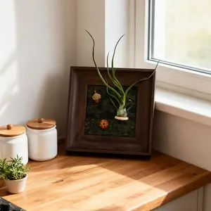 Decorative Wooden  with Lucky Green Plants – Perfect for Tabletop Display, Seasonal Decor, or as a Gift Ornate Black Picture  Classic Square Picture  Set thrifted frames