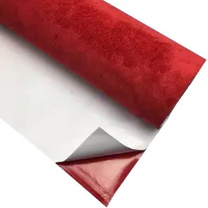 Microfiber Fabric Self-Adhesive Suede Look, Stretch Film Fabric for  Interior Decorate - 16.5in x 59in, Red