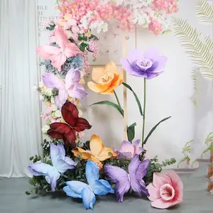 50cm Crinkle Paper Butterflies, Artificial Butterfly Flowers, Large Size, Photography Studio Props, Wedding Decor, Home Party, Garden Decoration, Lifelike Butterfly Flowers