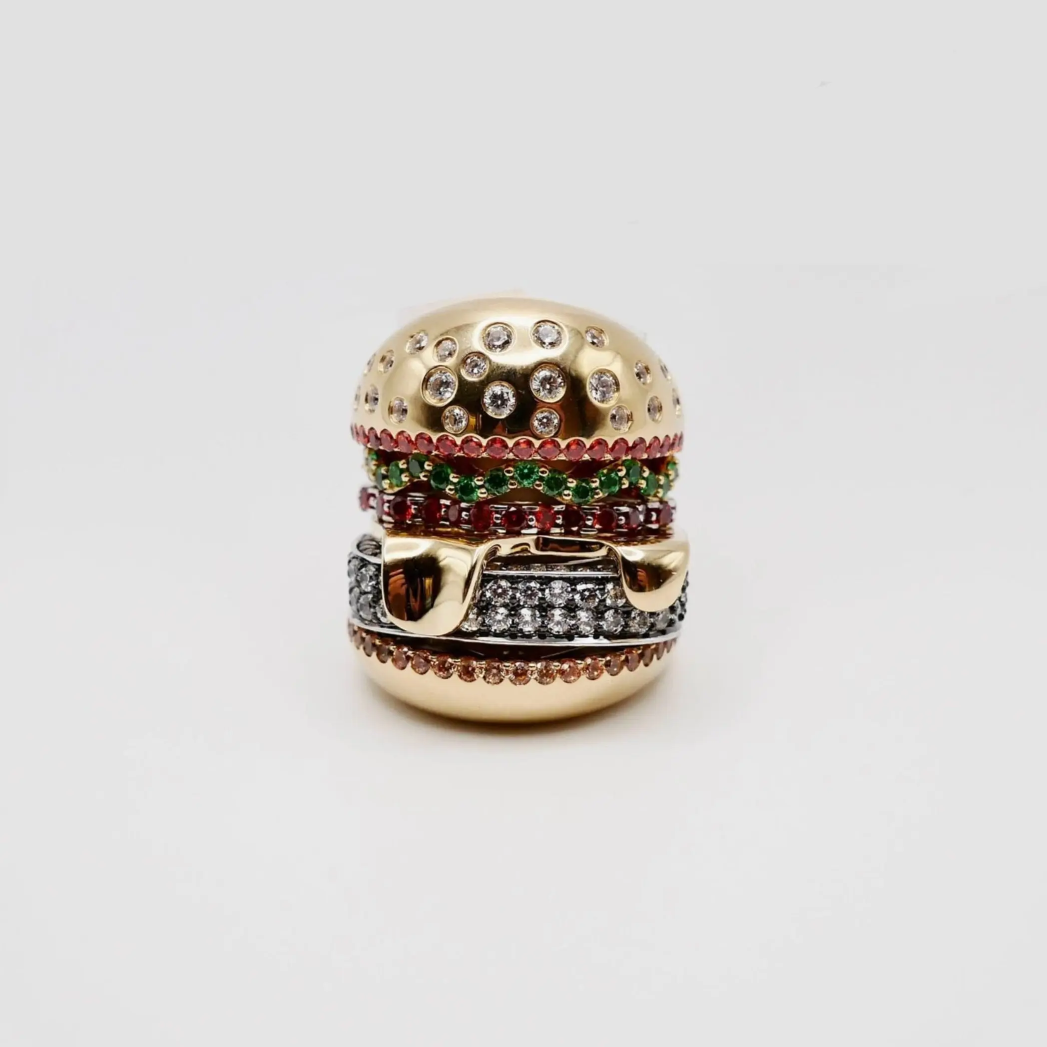 Stacked Hamburger Ring, Solid Gold