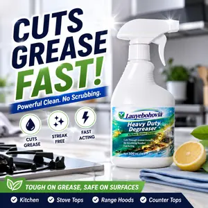 Heavy Duty Kitchen Degreaser Spray | Melt Grease Instantly | Lemon Scent (16.9oz)