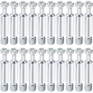 20pcs 35mm Iron Thread Cam Lock Fasteners, Furniture Connecting Fittings, Connector Bolts Screws for Wardrobe Cabinet Drawer