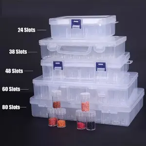 Diamond Painting Tool Kit with Accessories, Diamond Art Tools, Multi-Compartment Storage, Transparent Plastic Box, Sealed Anti-Spill, Ideal for DIY Crafts