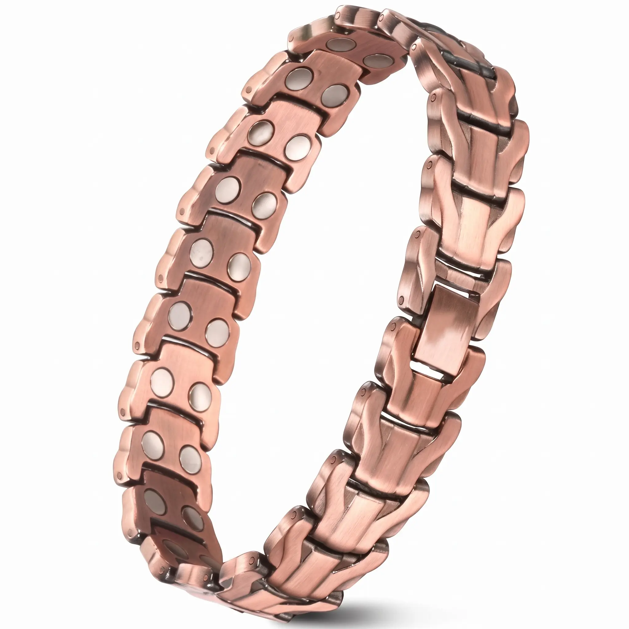Feraco Copper Bracelet for Men,Magnetic Therapy Cooper Bracelets with 46 Magnets, Men's 99.99% Pure Copper, Adjustable Trendy Stack Bangle