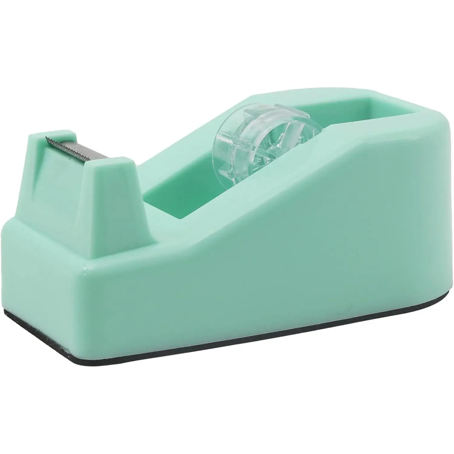 Desktop Tape Dispenser Heavy Duty Desk Accessories Floral Office Tape Dispensers, Weighted Non-Skid Base, Macaron Green