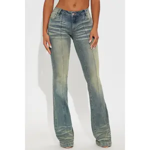 Tall Paris Low Rise Stretch Flare Jeans - Vintage Wash