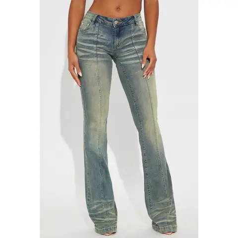 Tall Paris Low Rise Stretch Flare Jeans - Vintage Wash