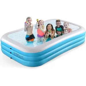 Inflatable Pool for Kids and Adults-120" X 72" X 22" Full-Sized Inflatable Swimming Pool Leakproof Blow Up Pool above Ground for Backyard, Outdoor, Garden, Summer Water Party