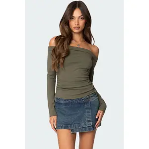 Celly Rolled Off Shoulder Top