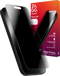 ZAGG Glass Elite Privacy 360 Screen Protector for iPhone 16 Pro Max