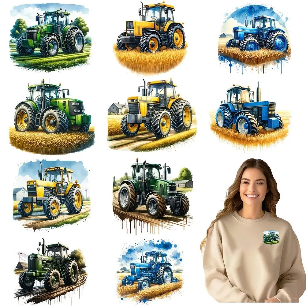 Farm Themed Heat Transfer Sticker, 6 Counts/set DIY Craft Supplies DIY Products DIY Crafts DIY Material Washable Iron-on Patch for T-shirt, Vibrant Floral Print & Heart Designs, Perfect Gift