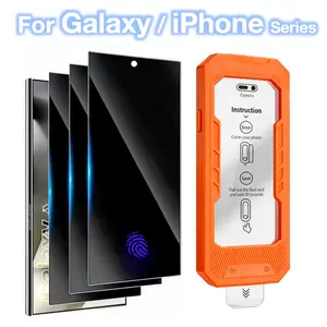 3-Pack Privacy Screen Protector for Samsung Galaxy S26 S25 Ultra S24 Plus Smartphone, Anti-Spy Tempered Glass Protection, Ultrasonic Fingerprint Unlock, Auto-Align, Protective, Accessories Cellphone