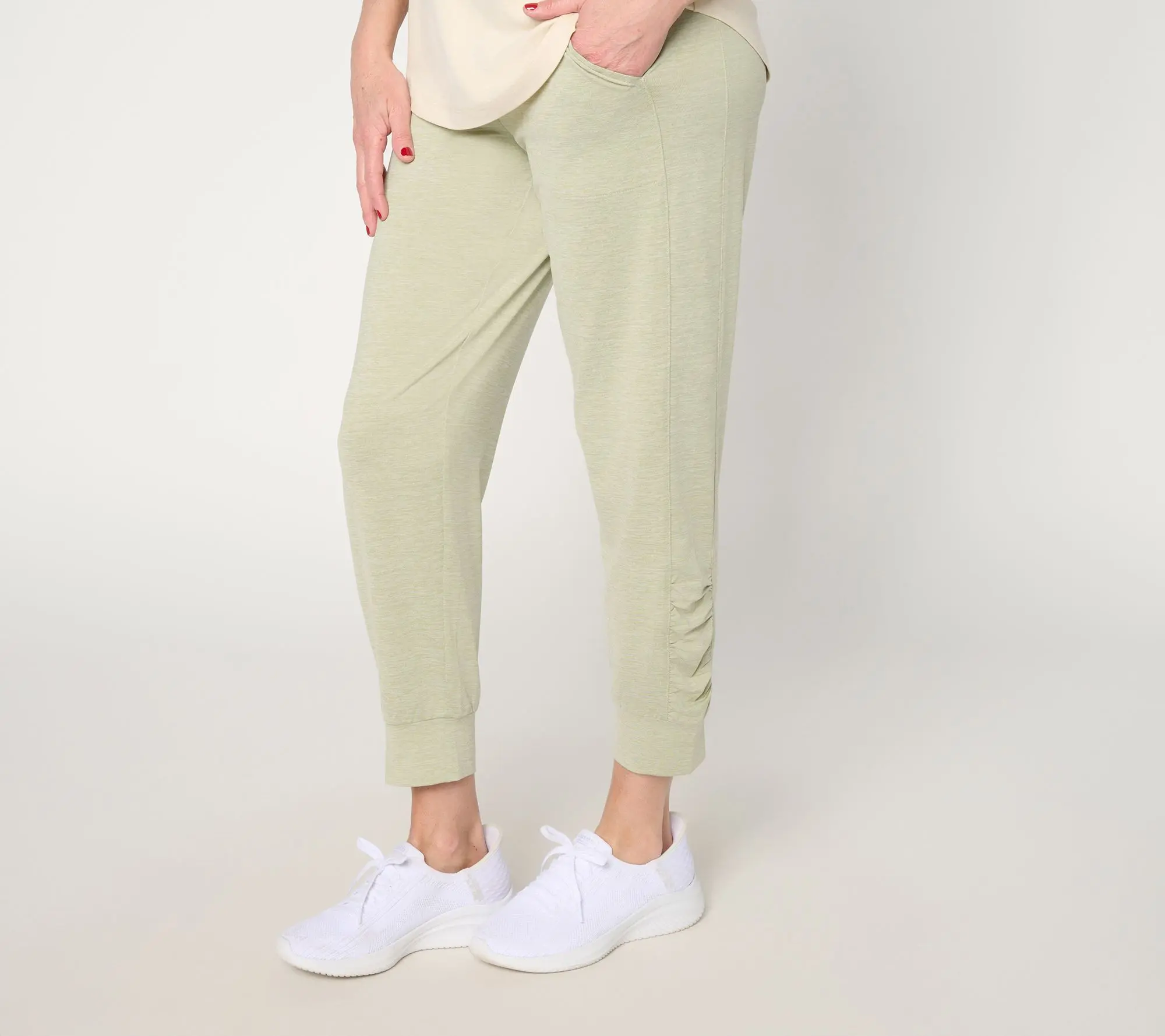 Denim & Co. Active Regular Cool to the Touch Ruched Joggers