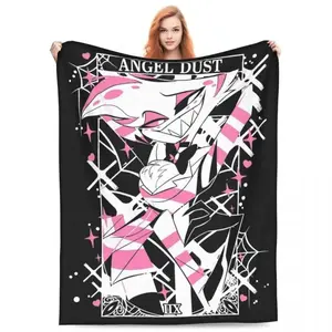 Angels Dusts Hazbined Hoteled Blanket  Soft Funny Throw Blanket Cozy Lightweight Plush Portable Cover Blanket For Sofa,Warm Gift For Birthday,Christmas,Multiple Blankets