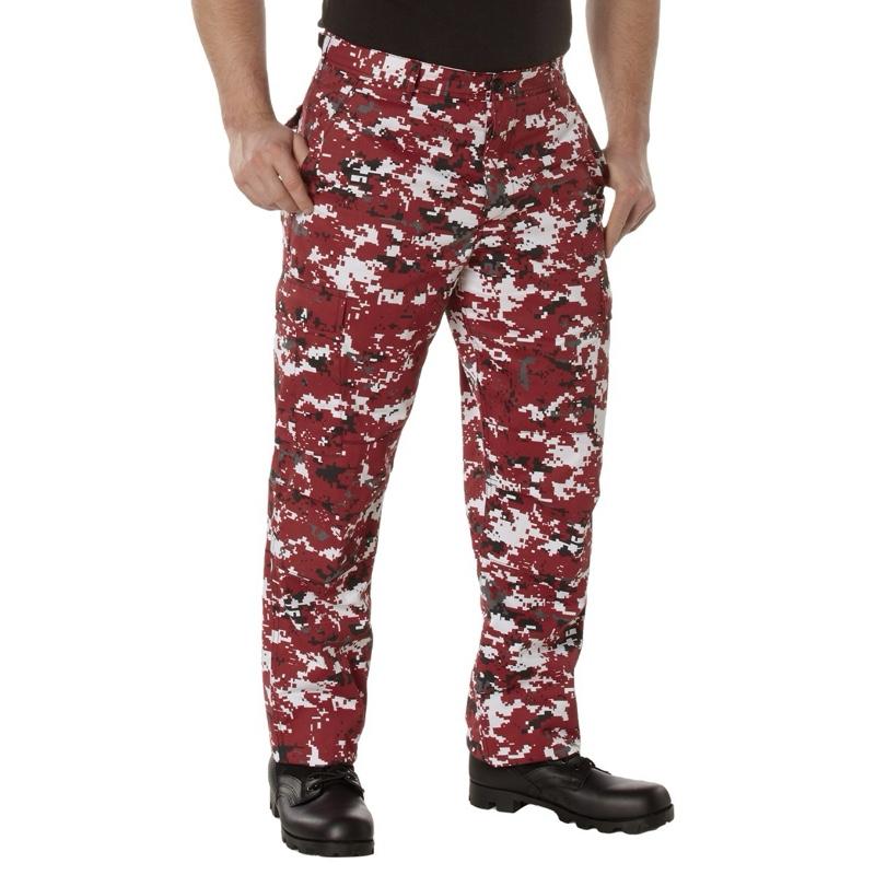 ROTHCO Digital Camo Tactical BDU Pants - Men's & Women's, Adjustable Waist, Zipper Fly, Reinforced Seat & Knees, Drawstring Bottoms, 6 Utility Pockets, Machine Washable - Camouflage