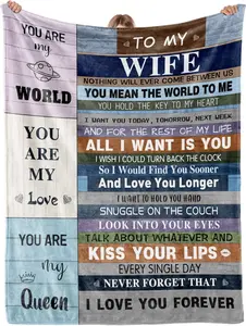 Gifts for Wife - Wife Gifts from Husband, Christmas Birthday Gifts for Wife, Wife Christmas Birthday Gift Ideas, Anniversary Romantic Gifts for Wife Women, to My Wife Blanket