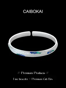 Elegant Silver Color Bangle Bracelet, Perfect Gift in Luxury Box, Ideal for Wife, High-End Versatile Jewelry, Premium Quality