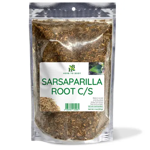 HERB TO BODY Wildcrafted Sarsaparilla Root (Hemidesmus indicus) C/S Botanical - 4oz, 1lb Cut & Sifted, Daily Wellness Tea, Ambient, Halal, Plant-Based, Vegan, Gluten-Free Herb for Youth Body Support (Boil for 10-15 Minutes)