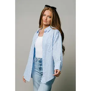 Pomodoro Button Up Shirt in Sky Blue Pomodoro Button Up Shirt in Sky Blue