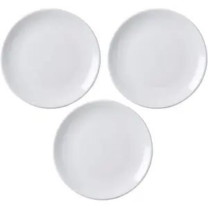 Appetizer Plates Set of 3 5 Inch White Dessert Salad Plates Small Dinner Plates for Sides Snack Sauce Kitchen Ceramic Serving Dishes