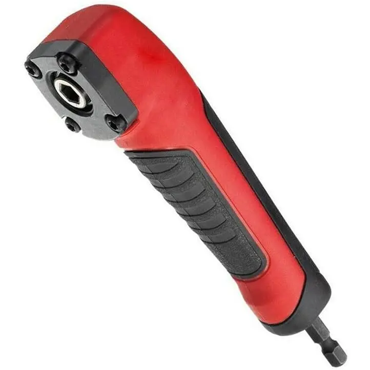 Right Angle Drill Attachment Electric  Repair 90  Corner Device, ABS Handle  Socket Adapter Shockwave Impact Duty Right Angle Attachment (Red,black)