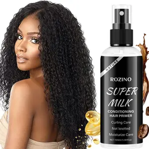 Rozino Super Milk Conditioning Hair Primer Curling Care Not Knotted Moisturize Care with Vitamin E Caffeine Ginseng Olive Oil Castor Oil
