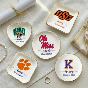 Personalised University College Graduation Gift Ring Dish, Trinket Keepsake, Decor High School, Custom Acceptance Gift, Class of 2026 Gifts