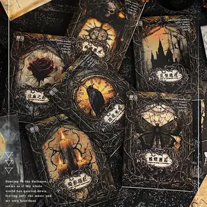 Gothic Dark Style Material Paper, 20 Sheets Per Pack, Dance Series 6 Designs, Perfect for Gothic and Dark Theme Events, DIY Sticker Paper