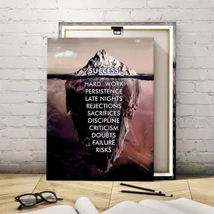 Success Elements From An Iceberg Perspective Poster, 1 Count Inspirational Modern Art Canvas Hanging Painting, Wall Art Decor for Home Living Room Bedroom Office, Decorative Artwork, Modern Home Decoration, Ornaments