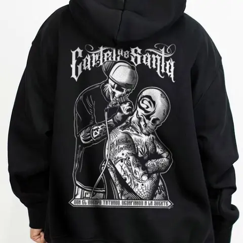 Cartel Santa Chicano Clothing, Gangster clothes, Hoodies for men, Men's clothing, Streetwear, Graphic tee Oversized Sweatshirts