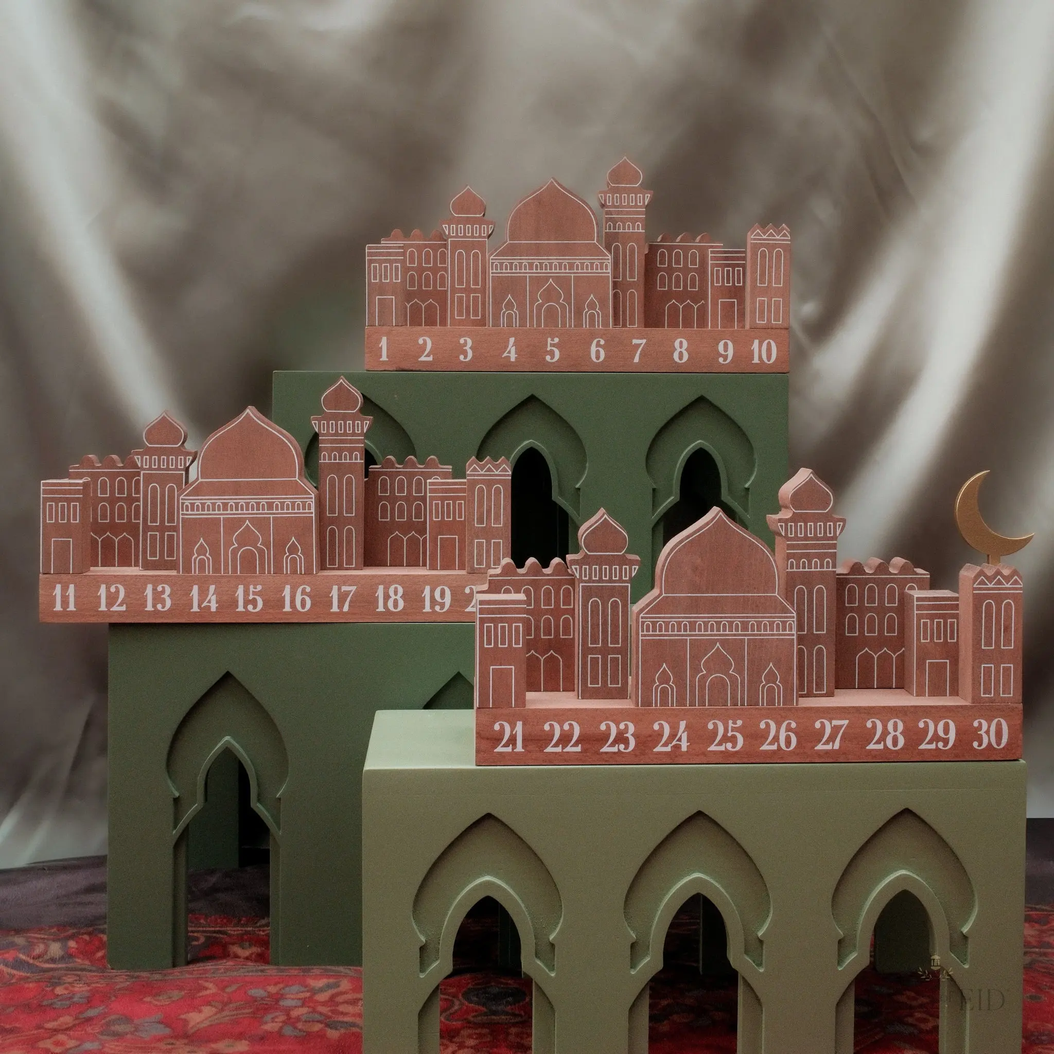 Wooden Ramadan City Countdown Calendar