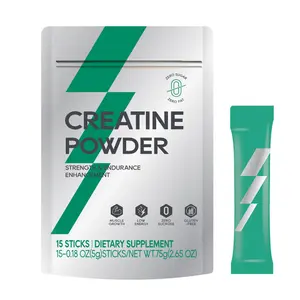 Micronized Creatine Monohydrate Powder, Fitness Supplement, 15 Single-Serve Sticks