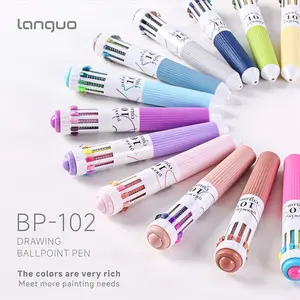 Languo 12/120 Colors Colored Ballpoint Pens, Soft Grip Retractable Multi-Function Pens, Ideal for Kids Drawing, Writing & Scrapbooking