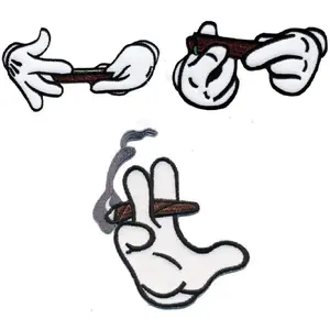 Hands Hand Rolling Blunt 420 Weed Friendly Patch [3PC Bundle - Iron on Sew on]