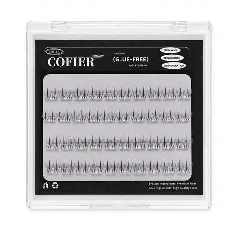 [Aria Gift]Cofier Self-Adhesive Lash Kit – 40 Cluster Lashes in 10/12/14mm, Uniform-Length, No Glue, No Tools, Lightweight & Beginner-Friendly
