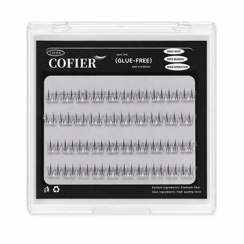 [Aria Gift]Cofier Self-Adhesive Lash Kit – 40 Cluster Lashes in 10/12/14mm, Uniform-Length, No Glue, No Tools, Lightweight & Beginner-Friendly