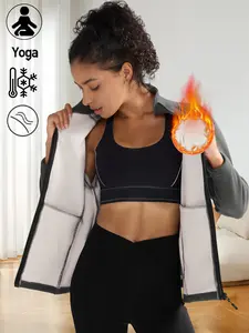 Women's Thick Windproof Warm Jacket, 440g Fleece Fabric, Full Zip Stand Collar Coat, Winter Outdoor Adventure & Daily Use