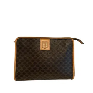 Pre-owned Celine CANVAS Small Leather Goods macadam pouch clutch