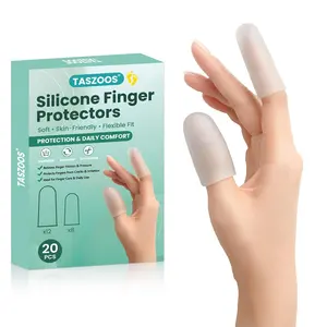 Gel Finger Cots & Finger Sleeves 20 Pcs Silicone Finger Protectors for Fingertip & Thumb Support Reusable Rubber Tips for Trigger Finger, Arthritis, Blisters & Pain Relief