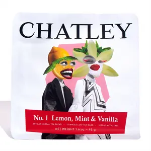 Chatley Tea No. 1: Lemon, Mint & Vanilla, Herbal Tea, Full Leaf Tea Bags, Plastic Free, Hot or Iced Tea