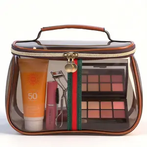New Luxury Makeup Bag, Large Waterproof Cosmetic Organizer, Portable Toiletry Storage Case for Women. Multifunctional dustproof pouch for daily use, travel, beach, gym and bathroom, holds cosmetics and skincare essentials neatly and securely outdoorfun