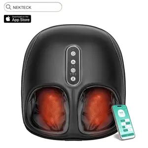 Nekteck Shiatsu Foot Massager with Heat, Foot Massager Machine for Plantar Fasciitis, Neuropathy Pain, Deep Kneading, Air Compression, Remote APP Control, Gifts for Her Him, Fits Up to 13"