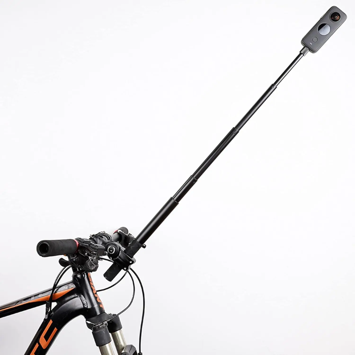 Third Person Perspective Handlebar Mount +114CM Invisible Selfie Stick for Bike Motorcycle Ride Tracking Shooting for Insta360 ONE X5,X4,X3,X2,X,RS,R DJI OSMO 360 Camera vlogging camera