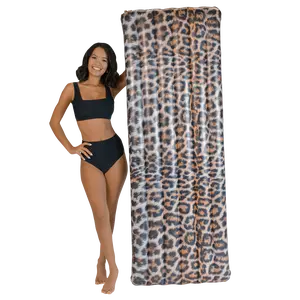 Inflatable Pool Raft Leopard Print Deluxe PoolCandy