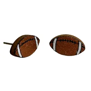 Football Stud Earrings Sports Fan Jewelry Handmade Lightweight Gift