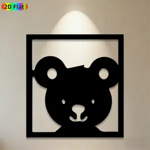 1pc Bear Metal Wall Art, Cute Bear Statue Mural, Ideal Gift for New Year, Easter, Animal Decor Enthusiasts, Weather-Resistant Metal Wall Decor Wall Sculptures, Perfect for Bedroom Wall & Garden Fence, Charming Animal-Inspired Home Accent