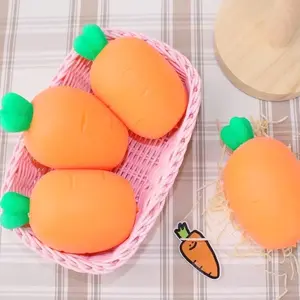 Realistic Carrot Slow Rising Squishy Toy Soft Squeeze Elastic Fidget Hobby Toy Simulated Vegetable Sensory Decompression Play Toy Fun Leisure Collectible Stress Relief Entertainment Plaything Perfect for Daily Relax Casual Playing Gift for All Ages