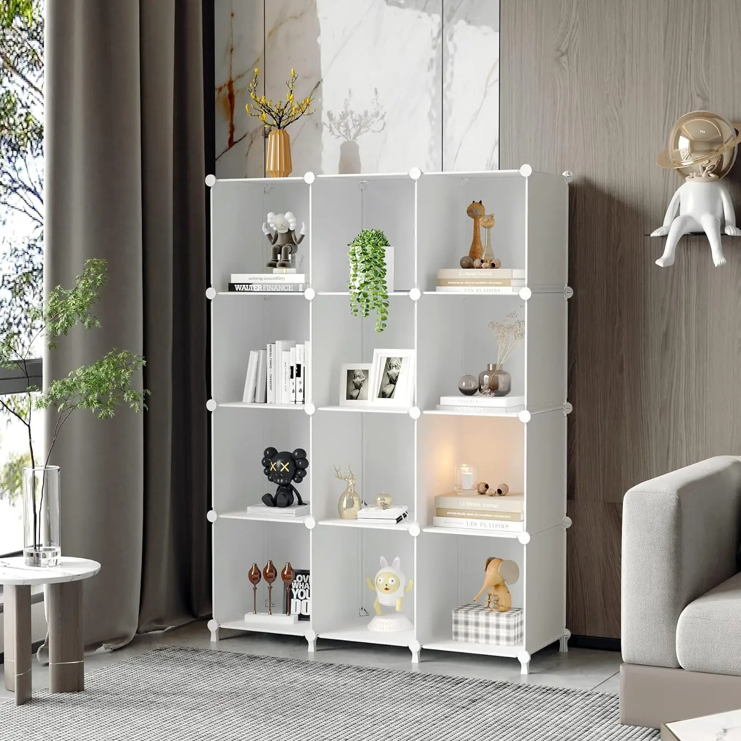 Cube Storage 12-Cube Book Shelf Storage Shelves Closet Organizer Shelf Cubes Organizer Bookcase