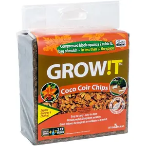 Hydrofarm Organic Coco Coir Planting Chips, Block, 9lb, 15oz