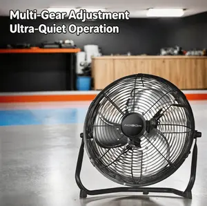 18 in. Heavy-Duty Metal Pedestal Fan, 3-Speed High-Velocity Industrial Fan with Tilting Head, Black, for Indoor/Outdoor Household Use, Fans
